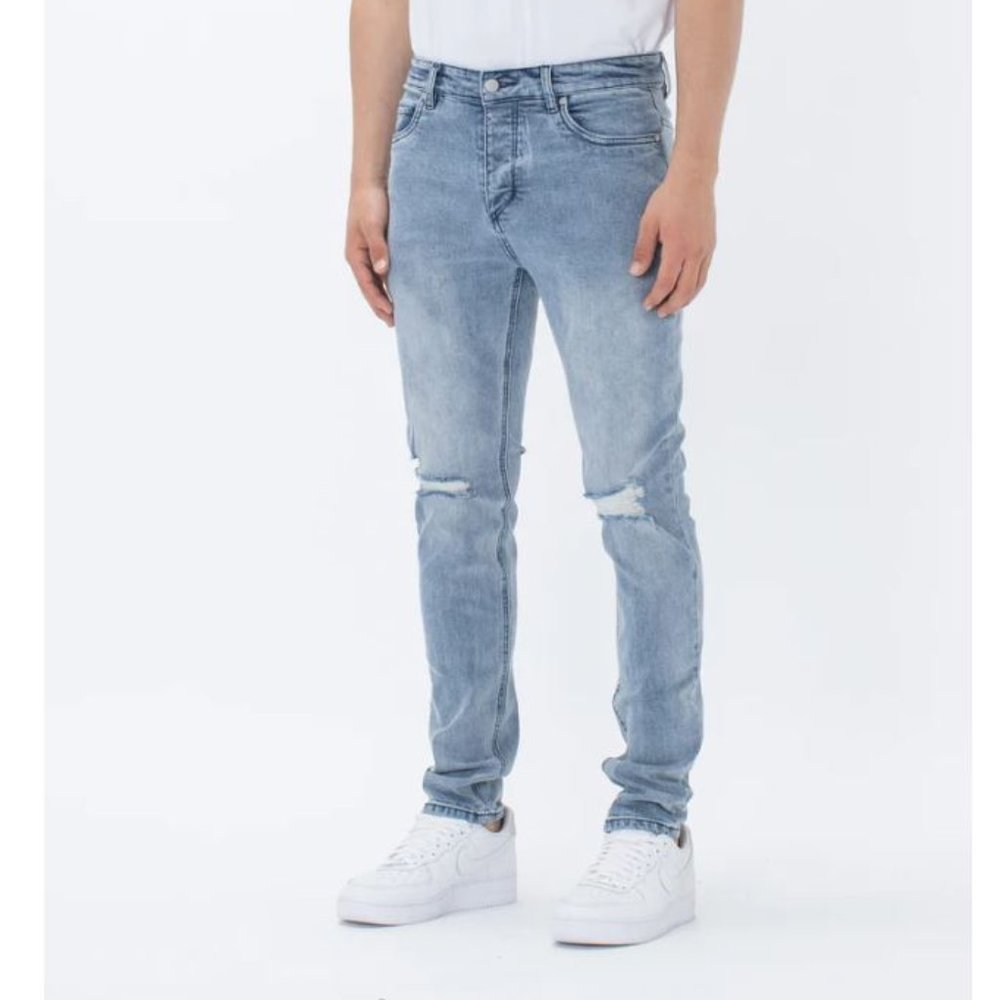 New Zanerobe Joe Blow Denim Distressed Jeans Mineral Blue 29
